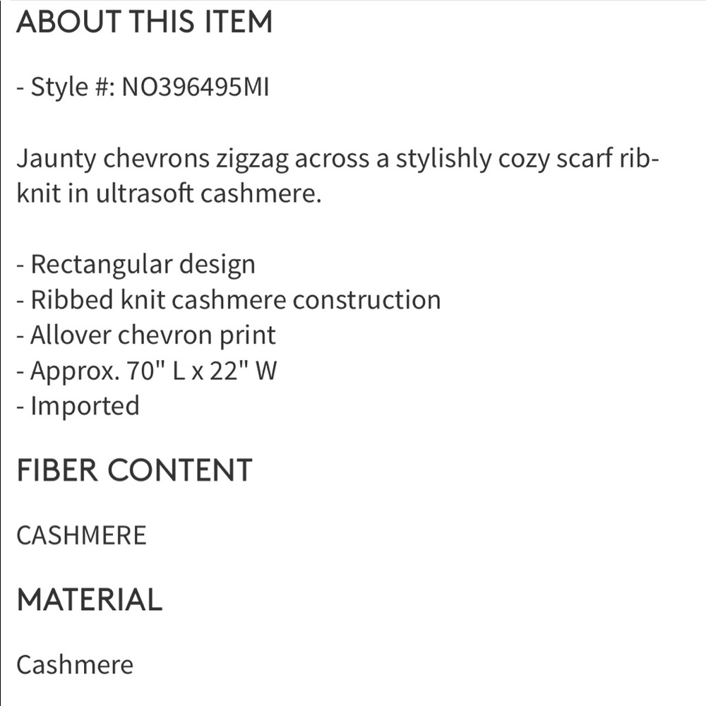NWT Halogen Cashmere Chevron Scarf - Picture 4 of 6